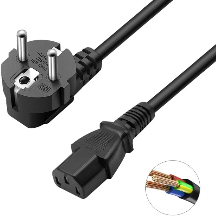 Cable d'alimentation Schuko CEE7 vers C13 180cm - MABOX - Informatique